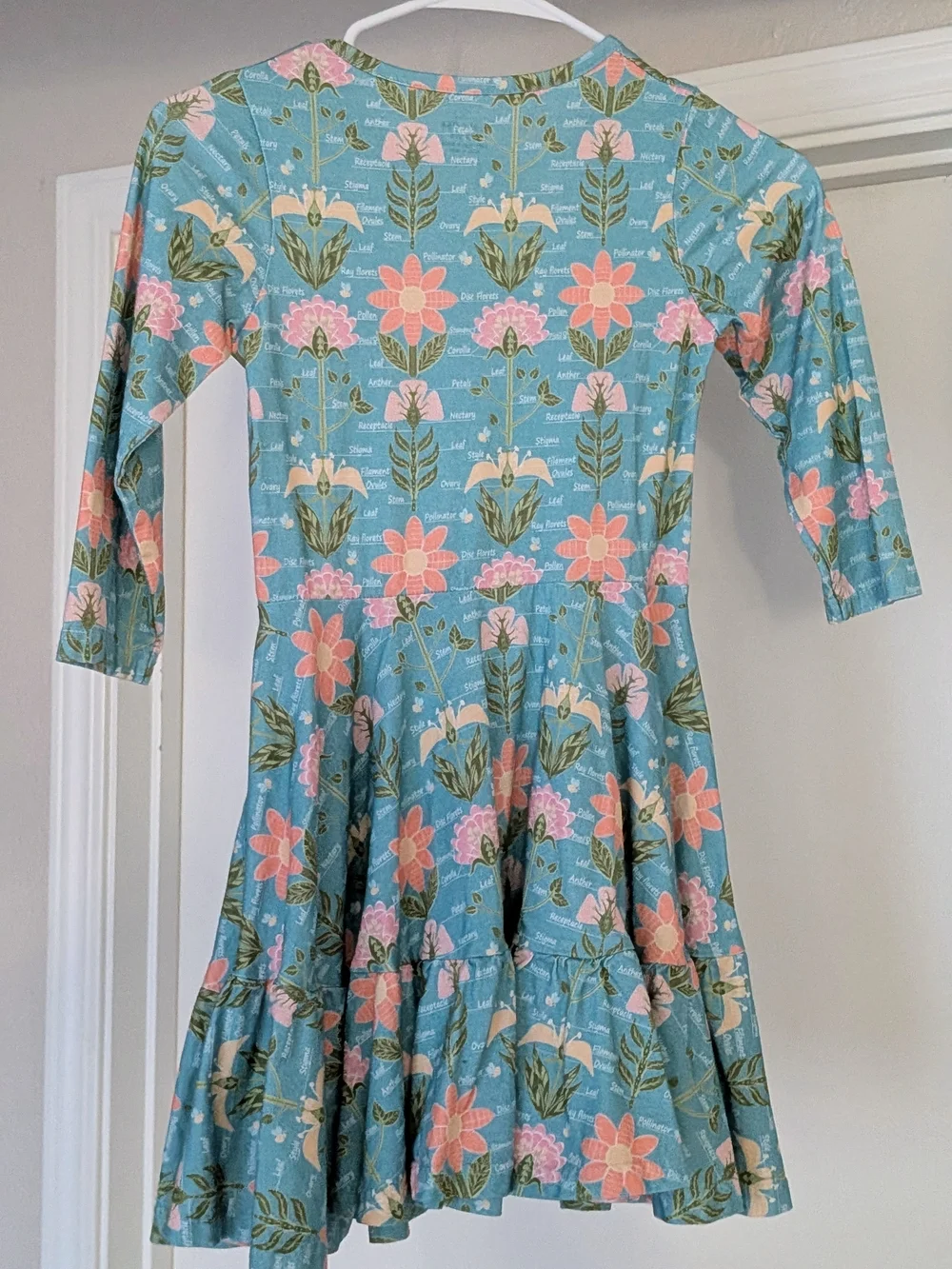 Girls' Floral 3/4 -Sleeve Twirl Dress